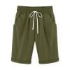 thumbnail image 1 of Plebaso Women's Knee Length Shorts Drawstring Casual Shorts with Pockets Solid Color Summer Beach Shorts, 1 of 3