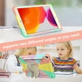 thumbnail image 4 of FJLBDE Case for iPad Pro 10.5 Inch / iPad Air 3rd Generation 2019 with Butterfly Stand, Shockproof Protective Tablet Cover with Pencil Holder Shoulder Strap for Kids Girls, Colourful RoseGold, 4 of 7