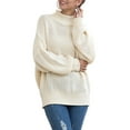 thumbnail image 1 of Kmbangi Pull pour Femmes, Col Roulé Uni Manches Ballon Tricot, 1 of 7