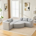 thumbnail image 4 of Harper & Bright Designs Boneless Couch Modular Sectional Sofa, Sponge Compression Sofa Free combination, Curved Foam Floor Sofa Bed with Deep Seating for Living Room, Grey, 4 of 19
