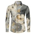 thumbnail image 4 of Chririnla Floral Marble T-shirt V Neck Shirts Breathable Long Sleeve Tee Tops Mens Comfortable Slim-Fit Wear Workout Casual Blouse for Men Size M-3XL, 4 of 4