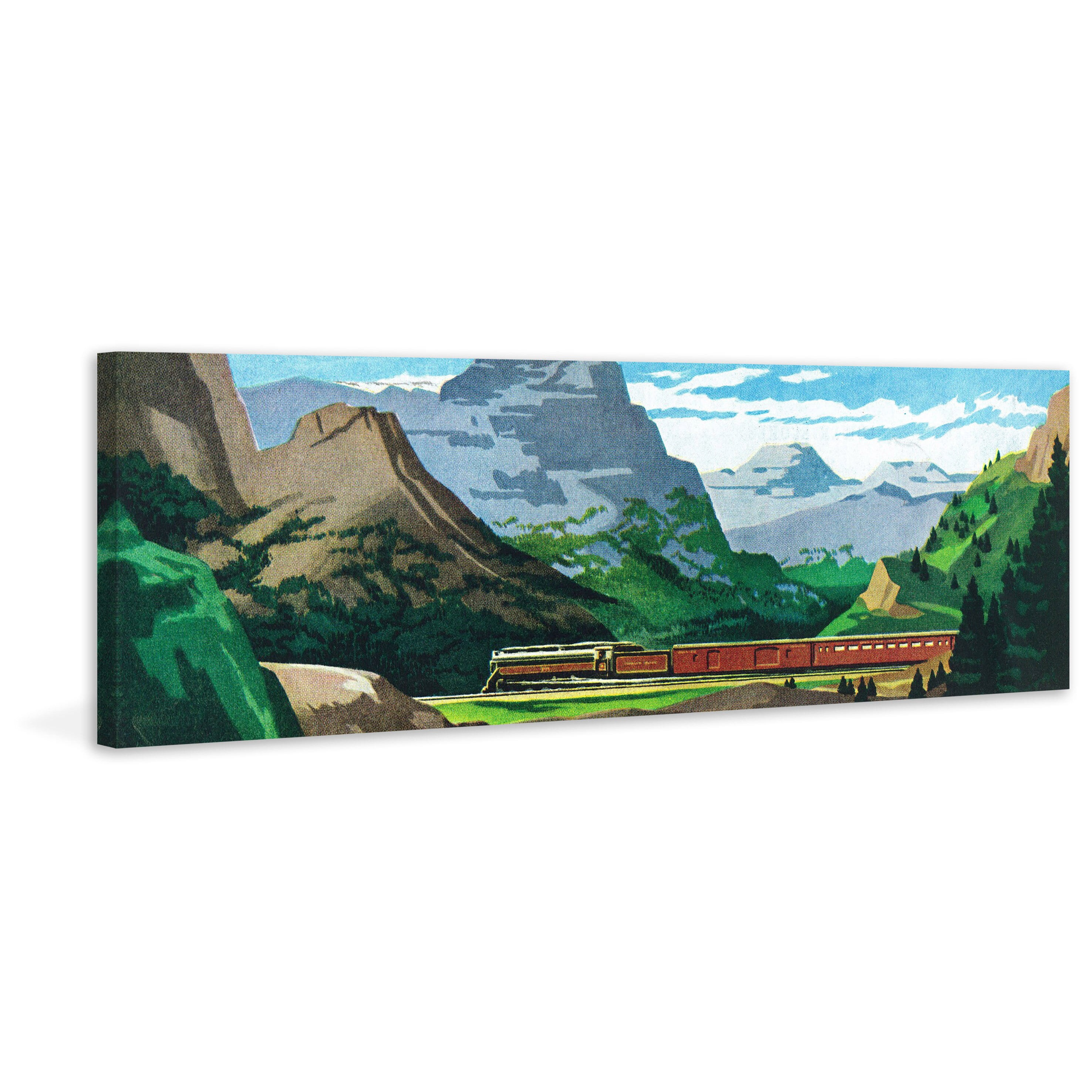 MARMONT HILL - 'Canadian Rockies' Painting Print on Wrapped Canvas - Multi-Color 45 x 15