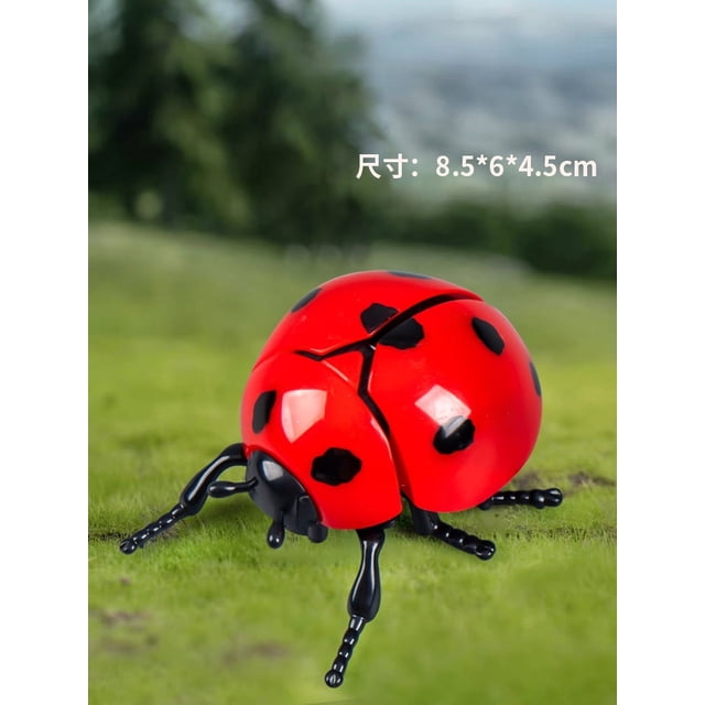Milisten Moving Beetle Toy Realistic Simulation Wind Up Ladybug Funny Model Insect Toy for Kids Mechanical Beetle Clockwork Animal Party Favors
