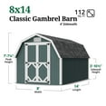 thumbnail image 3 of Little Cottage Co. 8x14 Classic Gambrel Barn with 4 ft. Sidewalls and Floor, Outdoor Wood Storage Shed Do-It-Yourself Precut Kit, 3 of 14