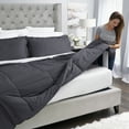 thumbnail image 1 of Covermade Patented Easy Bed Making Down Alternative Full/Queen Comforter in Graphite, 1 of 4