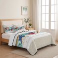 thumbnail image 5 of King Quilt Set 96''x106'', Blue Starfish Beach Lightweight Bedspread Coverlet with 2 Pillow Shams, Summer Coral Conch Coastal Retro Beige Breathable All Season Quilt Bedding for Bedroom/Guest Room, 5 of 9