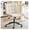 Linen-beige, variant on Swivel Criss Cross Legged Chair with Wheels for Home Office, Wide Armless Desk Chair Height Adjustable Comfy Seat for Desk,Vanity, Bedroom, PU White