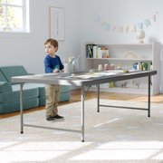 Flash Furniture 4.93-Foot Kid's Granite Gray Plastic Folding Table