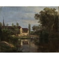 thumbnail image 2 of Johan Christian Dahl 24x20 Black Ornate Framed Double Matted Museum Art Print Titled: View of Plauen at the River Weisseritz (1822), 2 of 5