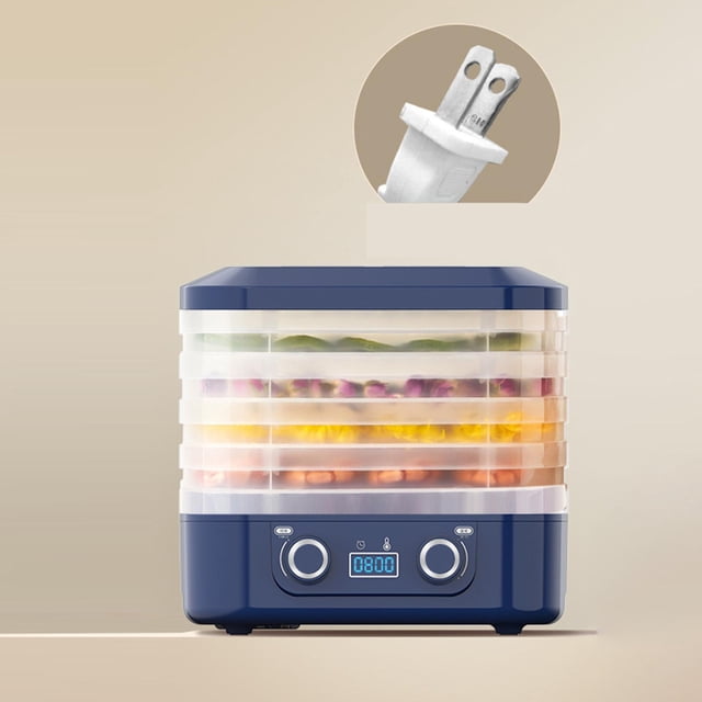 Secador de alimentos 35-70 degreeC Controles de temperatura 5 capas Máquina secadora de carne seca portátil duradera Secadora de verduras para bocadillos , azul perfecl máquina seca