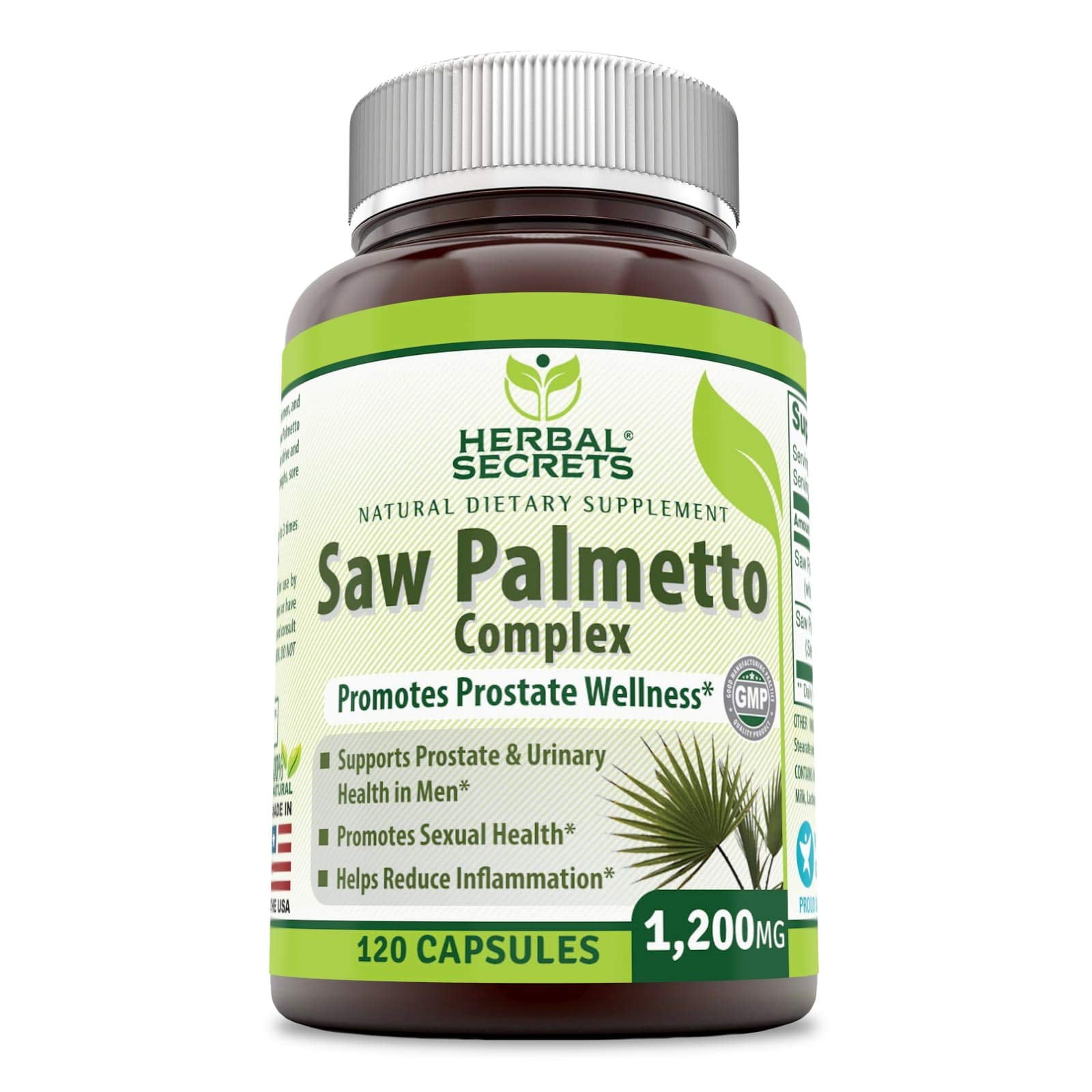 Herbal Secrets Saw Palmetto Complex Dietary Supplement 1200