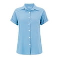 thumbnail image 5 of ZJXFGS Fall Tops for Women 2025 Tops for Women Linen Button Down Blouses Women'S Blouses Dressy Casual Y2K Tops Sky Blue M, 5 of 9