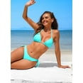 thumbnail image 3 of Asoul Women's Halter String Grandient Bikini Sets Two Piece Triangle Swimsuits High Cut Bathing Suits, 3 of 11
