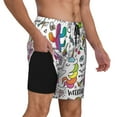 thumbnail image 2 of Kdxio Fun Animal With Unicorn Print Men'S Swim Trunks With Compression Liner 7 Inch Inseam Quick Dry Swim Shorts, 2 of 7