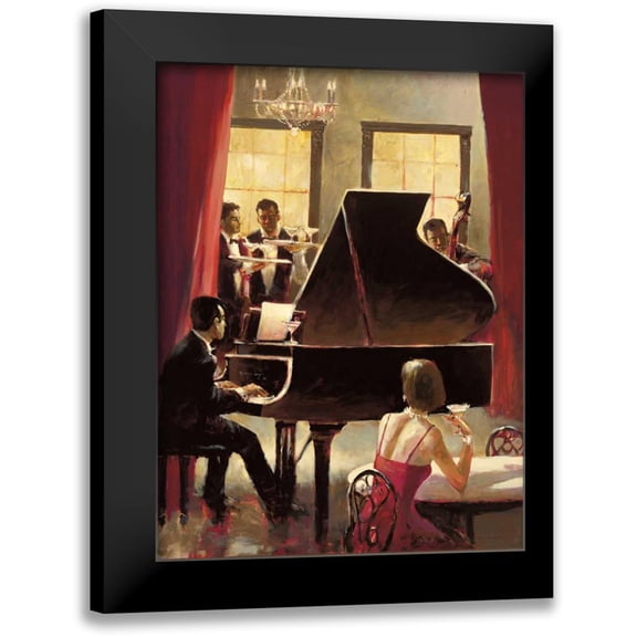 Heighton, Brent 12x14 Black Modern Framed Museum Art Print Titled - Piano Jazz