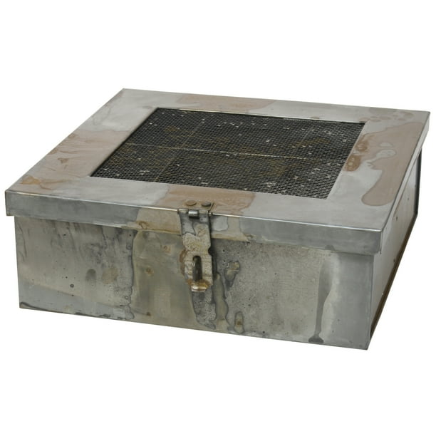 Stonebriar Collection Aged Galvanized Metal Box with Hinged Lid and