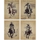 thumbnail image 1 of 4 piezas de pintura de pared de vaquero occidental, cuadro de equitación, impresiones de pared, periódico vintage, lienzo al óleo, decoración de cueva de hombre, 1 of 7