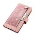 thumbnail image 4 of Flash Powder Multi Card is suitable for Samsung A53 5G phone case, magnetic handbag zipper pocket PU leather flip cover, with 9 card slots and wristband, split TPU inner bracket phone case, 4 of 5
