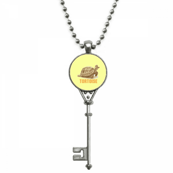 cuckold hard land tortoise pendant vintage necklsilver key jewelry