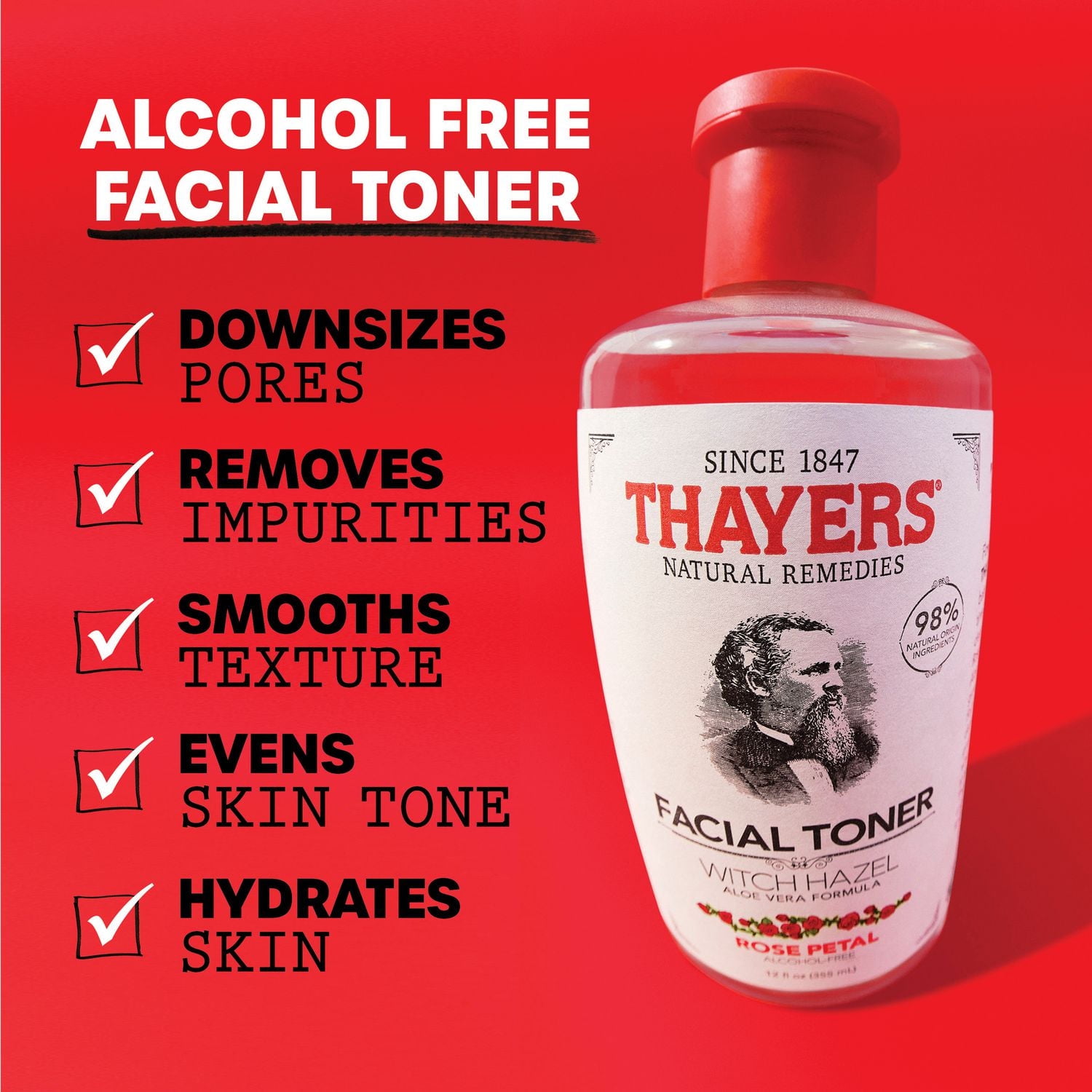 THAYERS Tonique Visage Sans alcool formule à l'hamamélis et à l'aloès