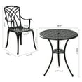 Withniture 3Piece Cast Aluminum Outdoor Bistro Set, RustResistant