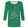 thumbnail image 5 of XIAOCHA Womens T-Shirts Christmas Tree And Santa Print Crew Neck Pullover Tees Shirt Short Sleeves Loose Fit Tees Christmas Holiday Wear, 5 of 5