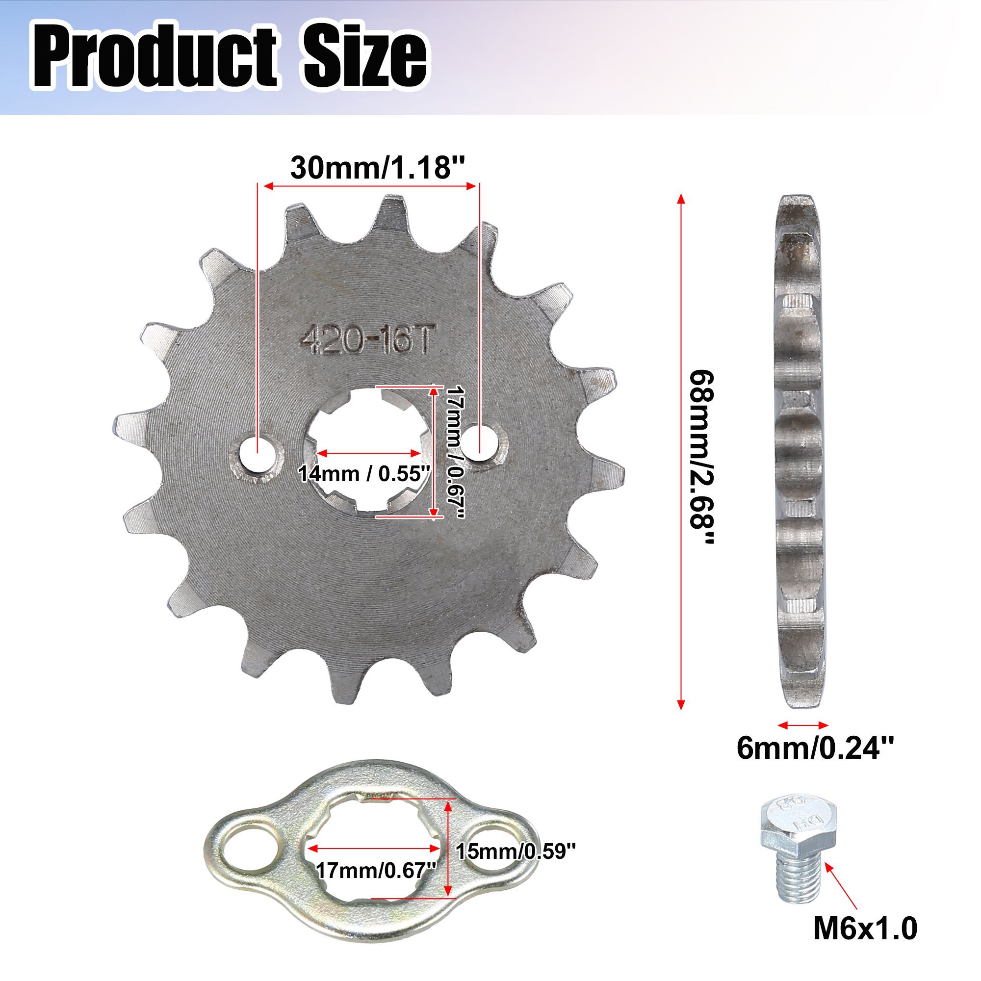 JLD 13T Front Chain Sprocket – 420 Pitch 17mm For 50cc-125cc ATV Pit Dirt Bike