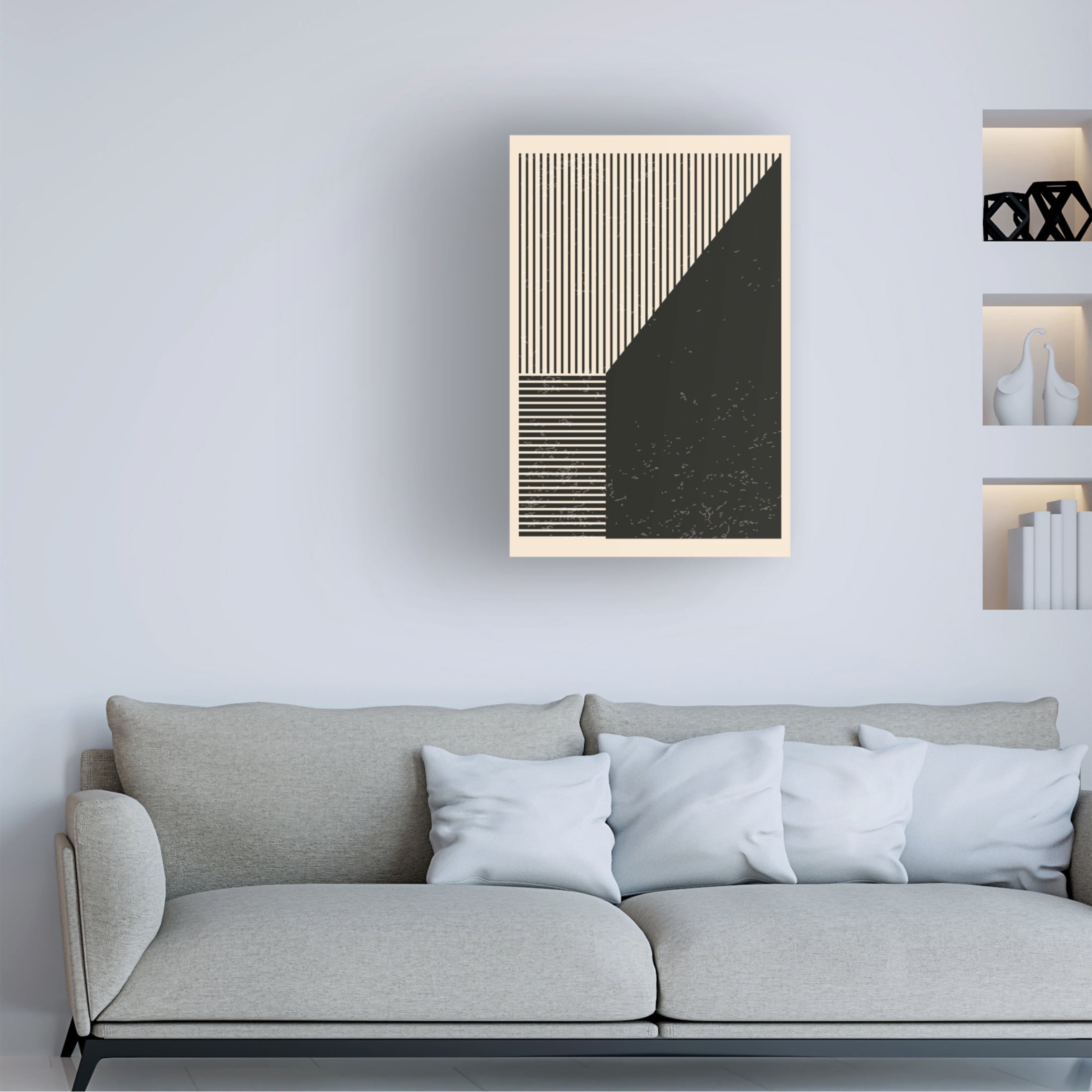 Trademark Fine Art jay stanley  Black and White Lines Series 4 Canvas Wall Art