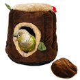 thumbnail image 1 of Casa de pájaros estilo tocón hamaca colgante suave lavable para loro hurón conejo chinchilla gerbil gris africano cálida con cojín extraíble casa de a, 1 of 8