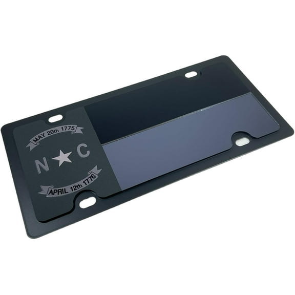 Eurosport Daytona - North Carolina State Flag -Carbon Steel License Plate