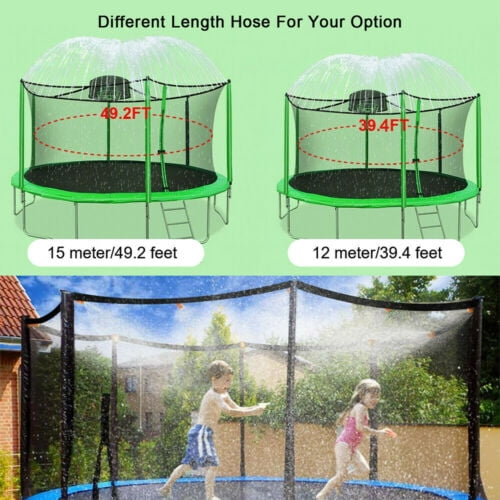 39/49FT Trampoline Sprinkler Outdoor Water Spray Hose Kids Garden Backyard Game 