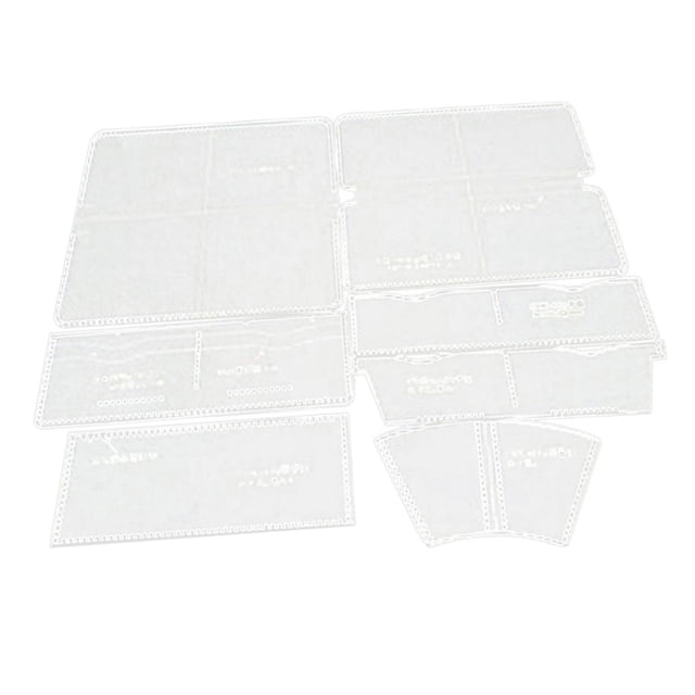 7Pcs DIY Acrílico Cuero Cremallera Cartera Plantilla Plantillas Conjuntos de Herramientas