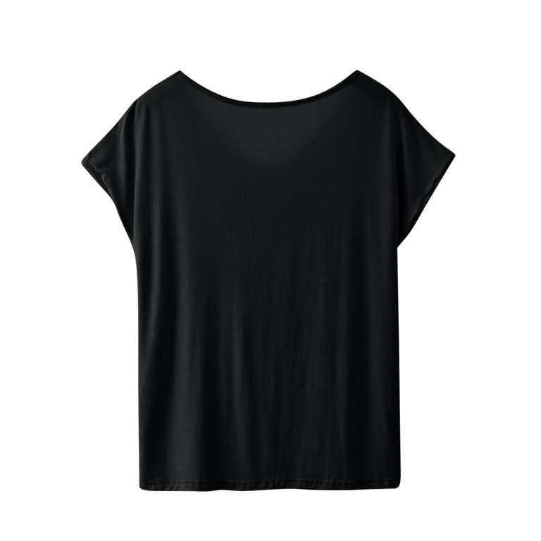 Npasoilc Summer Tops for Women Modal Short Sleeve V-Neck