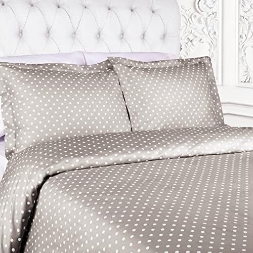 600 Thread Count Cotton Blend Polka Dot Duvet Cover Set, Plush Bed