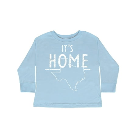 

Inktastic Its Home- State of Texas Outline Distressed Text Gift Toddler Boy or Toddler Girl Long Sleeve T-Shirt