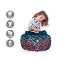 thumbnail image 2 of Feather Storage Toy Bag Chair, Hippie Plumage Illustration in Bohemian Urban Exotic Colorful Print, Stuffed Animal Organizer Washable Bag, Large Size, Magenta Petrol Blue Pink, by Ambesonne, 2 of 3
