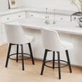 thumbnail image 4 of CHITA Upholstered Swivel Counter Bar Stool with Tufted Back Set of 2, Fabric in Cream, 4 of 12