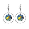 thumbnail image 1 of Ocean Water Fish Nature Picture Earrings Dangle Hoop Jewelry Drop Circle, 1 of 3