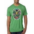 thumbnail image 1 of Wild Bobby, Day Of The Dead Calavera Skull Colorful Trippy | Mens Pop Culture Premium Tri Blend T-Shirt, Envy, Medium, 1 of 4