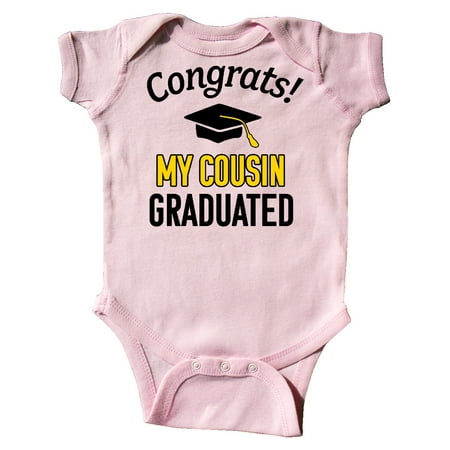 

Inktastic Congrats! My Cousin Graduated with cap Gift Baby Boy or Baby Girl Bodysuit