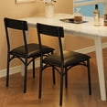 thumbnail image 1 of Dining Chairs Set of 2, Upholstered Dining Chairs with Back, PU Leather Kitchen Dining Chair, Black Chairs for Kitchen, Apartment, Living Room, Comfortable Seat, Easy Assembly, Classic Black, 1 of 7