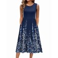 thumbnail image 1 of Vestido Zeagoo de verano sin mangas, casual, con estampado floral, para mujer, 1 of 6