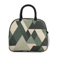 thumbnail image 2 of Obrewu Green and Beige Modern Art Geometric Lunch Bag for Adult, Insulated, Leakproof, Oxford Cloth, 2 of 7