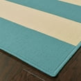 thumbnail image 3 of HomeRoots 507345 5 x 8 ft. Blue Geometric Stain Resistant Indoor & Outdoor Rectangle Area Rug, 3 of 5