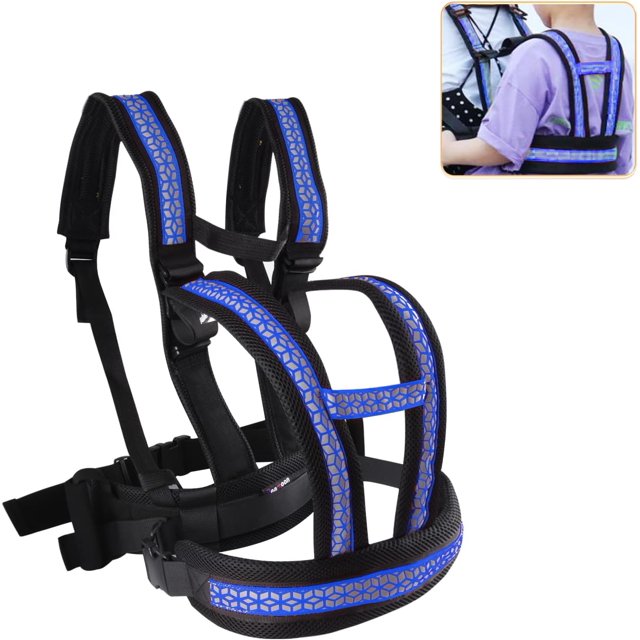 Cinturón de seguridad para niños, asiento trasero de motocicleta ajustable, con dos asas, tiras reflectantes, material transpirable
