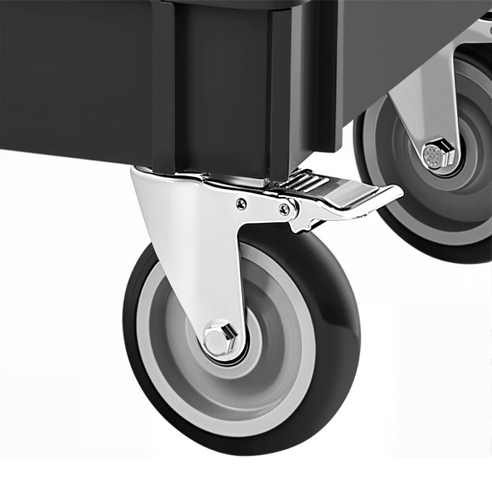 3-Shelf Utility Cart 550 lbs Capacity 5 Inch Lockable Swivel Wheels Polypropylene for Warehouse Garage Office