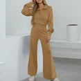 thumbnail image 2 of Women's Casual Trousers Suit Set Long Sleeve Top With Wide Leg Pants Autumn Winter Outfit Comfortable Wear For Daily Travel pjs sets for women, 2 of 6