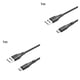thumbnail image 3 of Cateissary Cable de carga Cable USB tipo C rápido Cable de datos Nylon trenzado Cable de teléfono móvil Accesorio Negro 1M 2Conjunto, 3 of 6