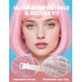 thumbnail image 3 of VECIIR Gorro de Satén Gorro de Seda para Dormir Mujeres y Hombres Gorro de Pelo Ajustable para Cabello Rizado con Gorro de Doble Capa Rojo Vino - Negro Mediano, 3 of 5