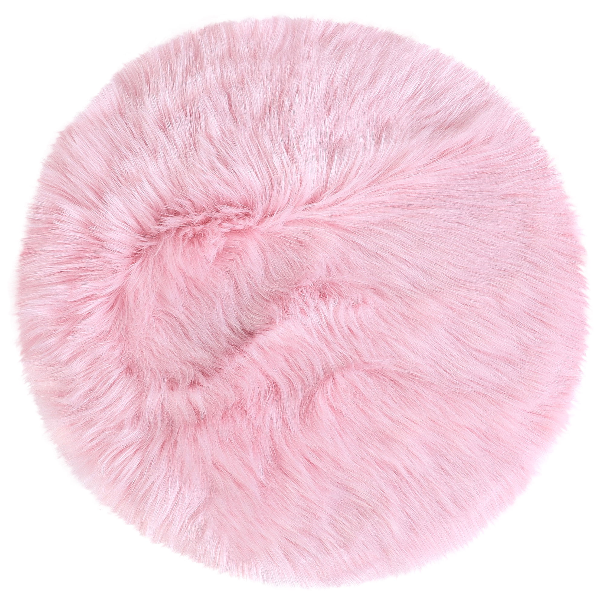 Pink Pillowfort  3 foot Round Faux Fur Rug 